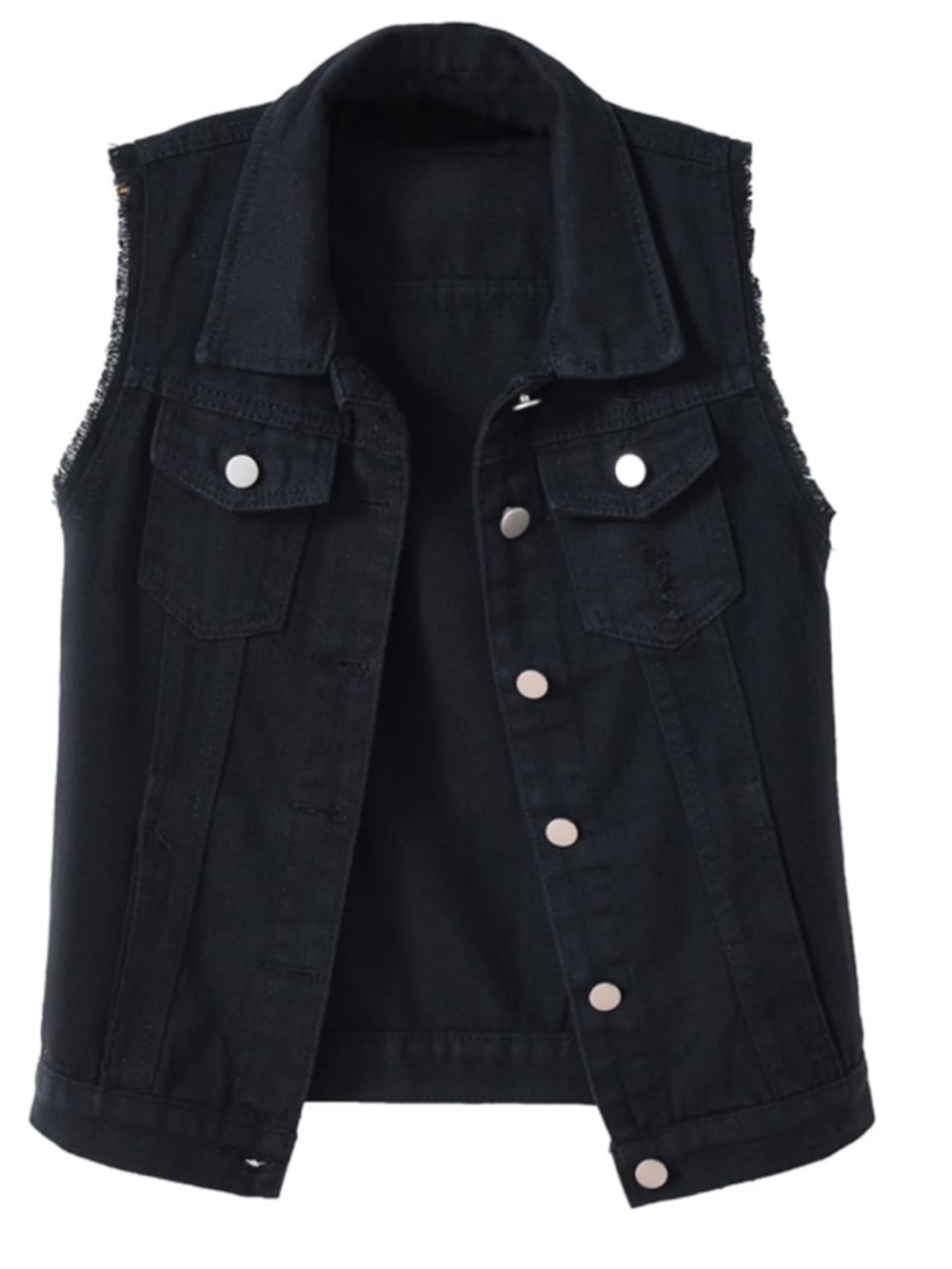 Classic Black Denim Vest
